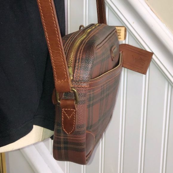 RALPH LAUREN Black Watch Tartan Plaid Crossbody Messenger Bag - Picture 7 of 17
